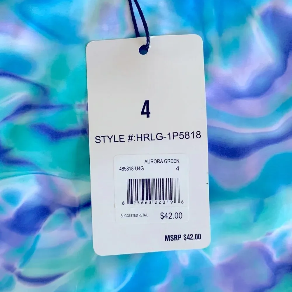 Hurley Girl’s UPF 50+ One Piece Quick Dry Blue Tie Dye Swimsuit Size 4 NWT